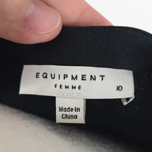 Equipment Navy Eclipse V Neck Pleated Viscose Midi Norice Dress Size 10 $450