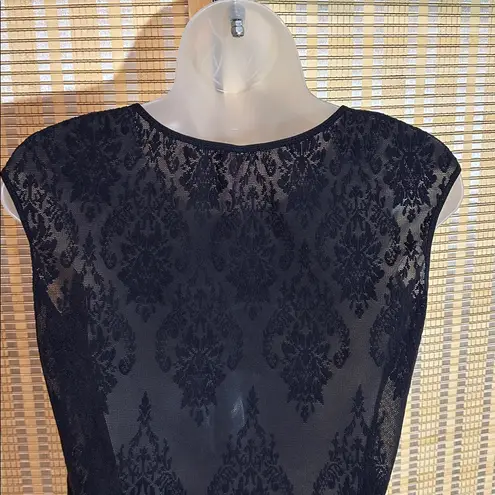 Victoria's Secret  Sheer Black Floral Lace Cami Camisole Tank Top No Size Tag