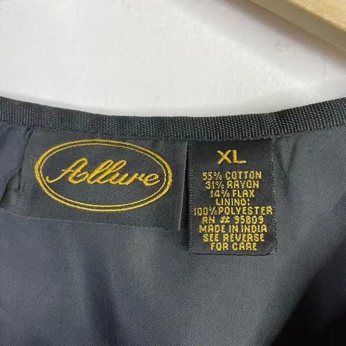 Allure Vintage 90s Y2K Floral Embroidered Applique Cotton Flax Jacket womens XL