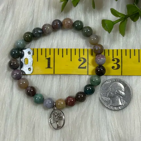 Trendy Jewels Multicolor gemstones chakra stretcy Bracelet Tree Charm