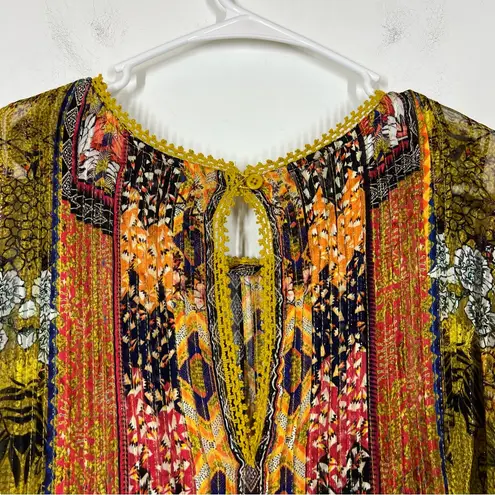 Anthropologie Anthro BHANUNI Citron Embroidered Maxi Dress Size 2X