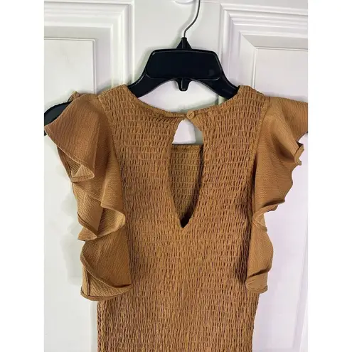 C/MEO COLLECTIVE Expired Sleeveless Smocked Stretch Ruffle Mini Dress Small