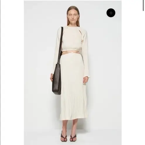 NEW Jonathan Simkhai Mia Plisse Skirt Sandstone Size 10