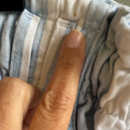 Vintage Gitano Striped High Waist Denim Pants Elastic Waistband Casual Jeans 16 Blue