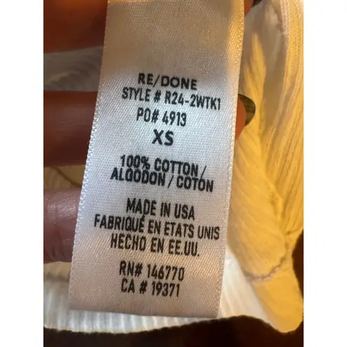 RE/DONE Hanes Tank Top Women XS White Cotton Ribbed Knit Streetwear Athleisure