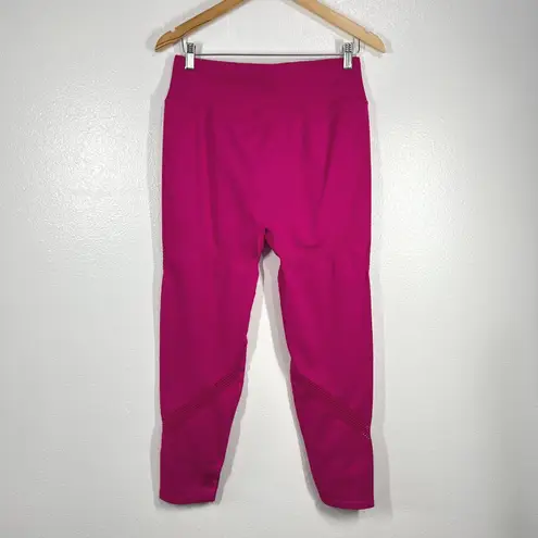 Pink Chloe X Halle Pink Leggings XXL High Waist Crossover Cropped Eyelet Detail