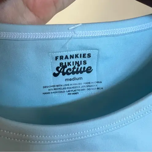 frankie's bikinis  Zippy Baby Tee Crop Top in Baby Blue size medium