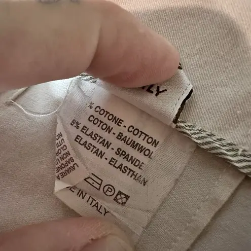 Brunello Cucinelli Womens Side Zip Tapered Leg Tan Pants Italy Cotton Stretch 8