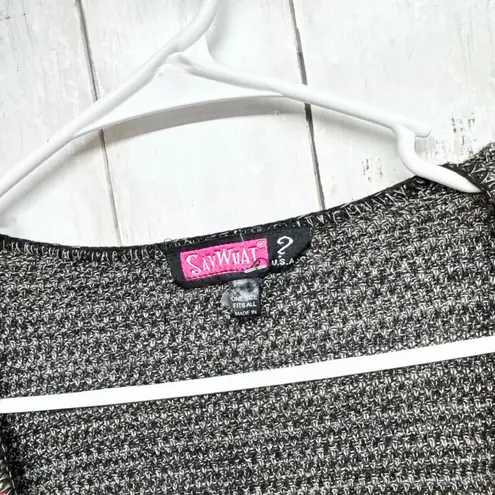 Say What? Cardigan Women One Size Fits All Aztec Fringe Trim Open Front Poncho