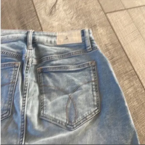 Calvin Klein Size 27 Distressed Y2K 90s Denim Skirt