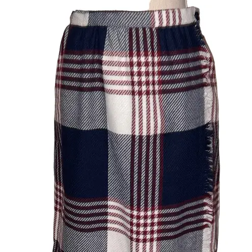 Hoberdashery Collection Women’s Plaid Skirt Black White Burgundy Petite Size 12