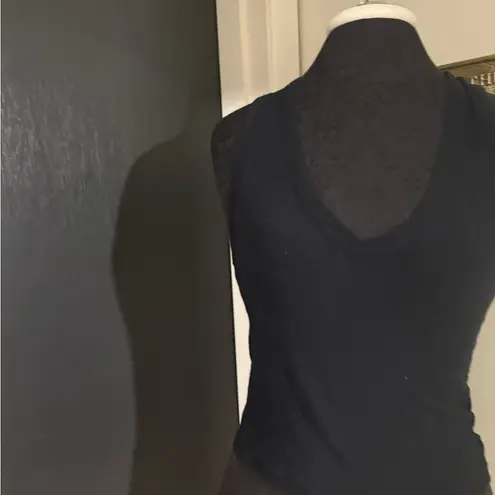 Free People 💜  Black Tank Slightly Cropped Racerback Top