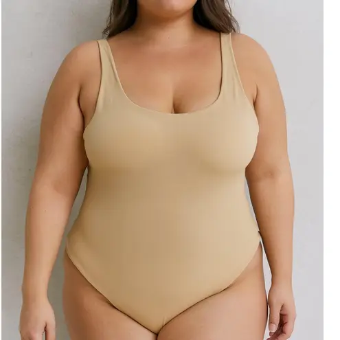 Auden NWT Women's Tan Smoothing Seamless Thongback Bodysuit size XL
