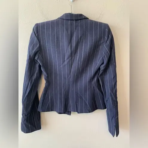 Armani Collezioni Blue pinstriped peplum jacket size 2