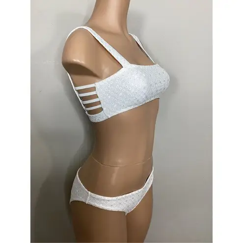 PilyQ New. white bikini set. Medium. Retails $149
