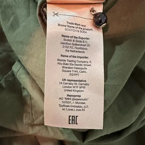 Scotch & Soda Ruffle Tiered Short Sleeve Mini Dress Size Medium US 8 Army Green