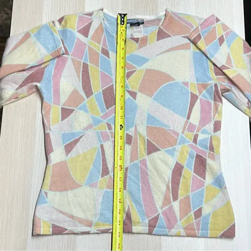 Daniel Bishop Cashmere Geometric Print Sweater Size L