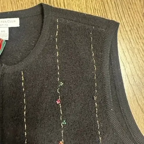 Charter Club Petite Wool Christmas Holiday Ornament Sweater Vest