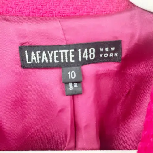 Lafayette 148  New York Womens Barbiecore Office 100% Wool Blazer Jacket Size 10