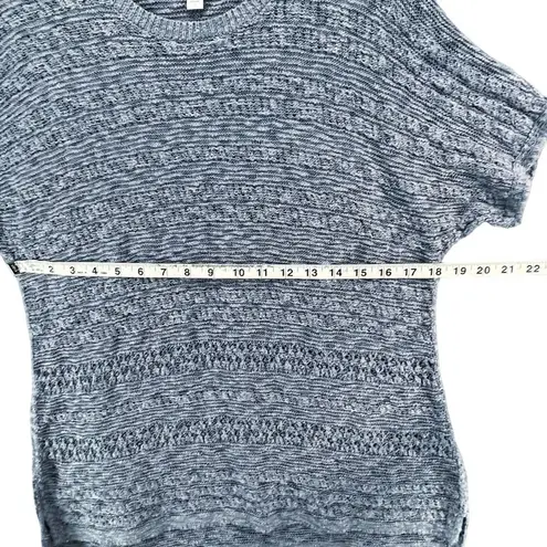 J Jill Knit Top Womens S Slate Blue Crochet Lightweight Sweater Coastal Layers