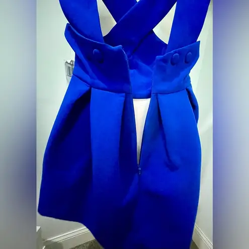 AQ/AQ NWT- $210 Blue Maverick Sleeveless High Neck Fit & Flare Mini Dress | Sz 2