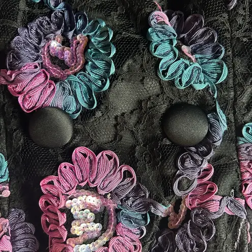 Custom Made Black Off The Shoulder Long Sleeve Formal Blouse | Medium