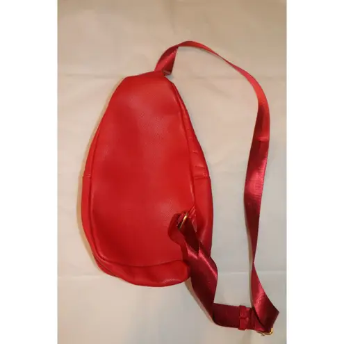 SG SUGU Emma Diamond Quilted Triple Compartment Crossbody Sling Bag Red