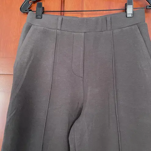OGL FuzzLuxe Pant Straight Leg High Waisted Pull On Deep Grey Size Medium Gray