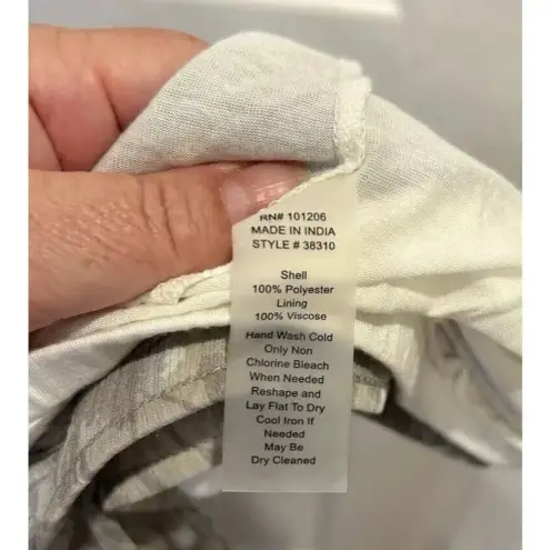 Soft Surroundings  Maxi‎ Skirt Gray Beige Abstract Beach Vacation Lined Petite L