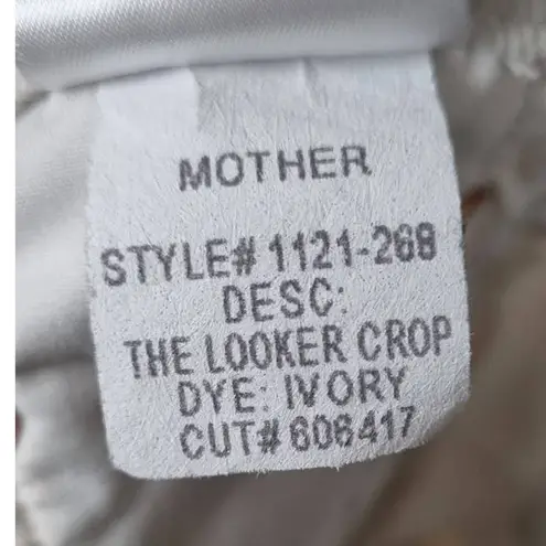 Mother The Looker Crop Hopscotch Corduroy Pants in Ivory Size 24 Gray