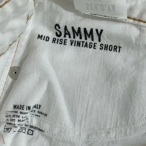 NWT SER.O.YA Sammy Mid Rise Jean Short Size 23 Cut Off White Denim