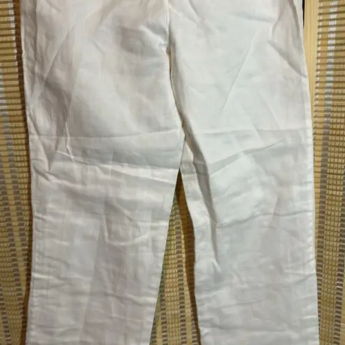 Charter Club Pant Shop Linen Cotton Drawstring Waistband Winter White Pants 8
