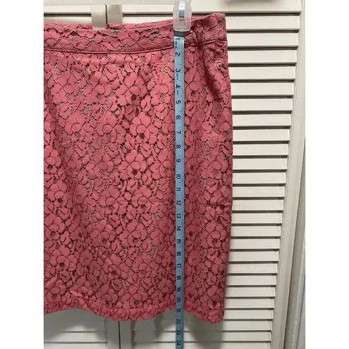 Apt. 9  Coral Pink Lace Pencil Lined Slit Zip Back Skirt Size 14