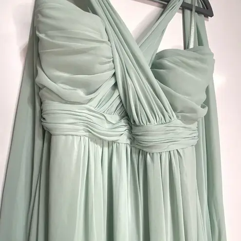 Birdy Grey Chicky Convertible Chiffon Maxi Bridesmaid Dress in Sage Green M