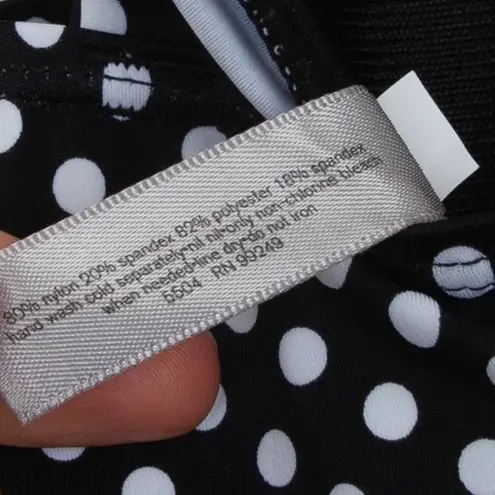 Catherines Womens Polka Dot One Piece Swimsuit Size 20W Retro Pin Up Vacation Black