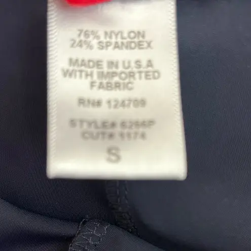 IC by Connie K Button Hem Stretch Pants Women’s Size Small Navy Made in USA Blue