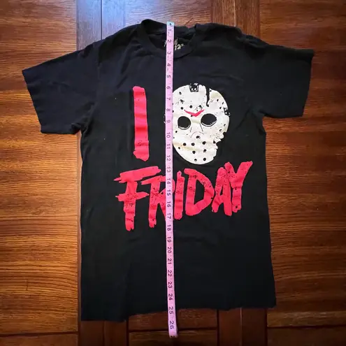 Halloween I Love Friday Jason Voorhees Mask Distressed Graphic T