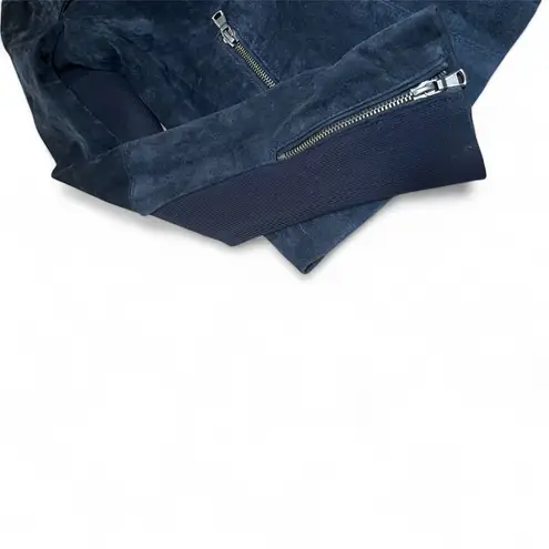 Ecru Navy Suede Jacket | Size XS