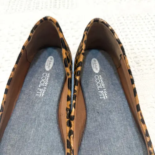 Dr. Scholls 9.5W Really leopard Memory Foam Cool Fit calf hair flats 3002