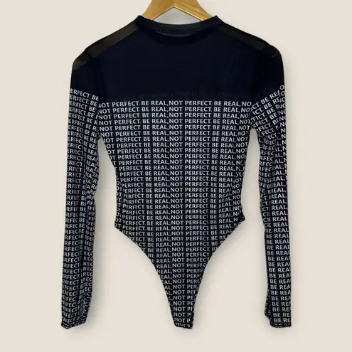CuratedxEdit | NWT Be Real Mesh Long Sleeve Bodysuit | Size M | Black Size M