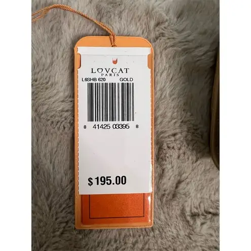 Lovcat Paris Women's Gold Leather Trifold Wallet with Heart Design