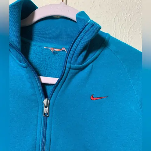 Nike  Sweater Women  Turquoise 1/2 Zip Pullover High Neck Sweatshirt