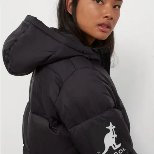 Kangol Puffer Jacket for H&M Black Size XXS Double Zip Hooded Trench Puffer