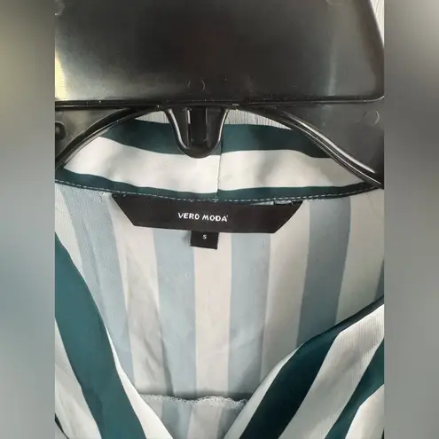 VERO MODA , SIZE SMALL, Blouse Women’s Green White Striped Long Sleeve