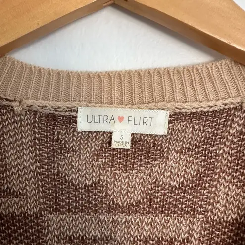 Ultra Flirt  LOVE Button down Cardigan Tan Size Small