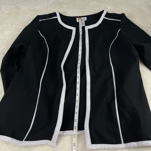 Anthony Richards Wear To Work Blazer Jacket Womens Sz 16 Black White Open Front