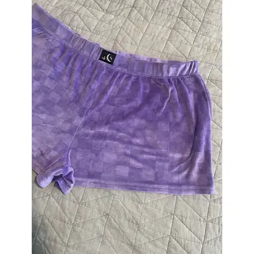 Way To Celebrate Halloween Velour Sweat Shorts Womens Size 2X Purple Soft NWT
