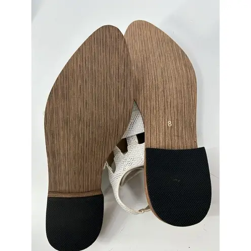 A Rider Girl Top Side Lace Up White And Metallic Women Sandal Size 8