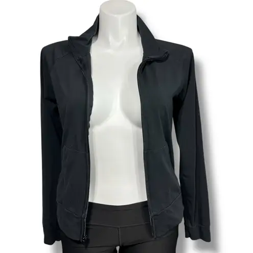 bella Womens Shirt Jacket Full Zip Lightweight High Collar Long Sleeve Black Lar Size L