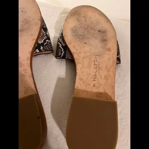 Halston Snake Print Slide Sandals